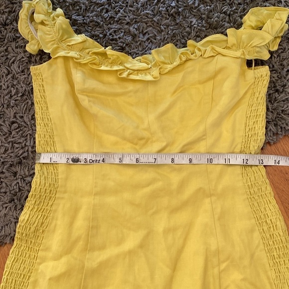 ASTR the Label Renata Yellow Lemon Ruffle Off Shoulder Mini Dress size Small - Picture 8 of 14
